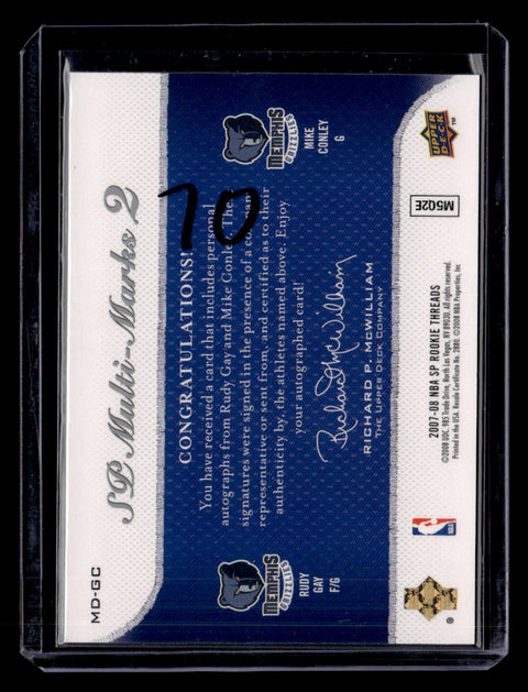 2007-08 SP Rookie Threads Rudy Gay / Mike Conley SP Multi Marks