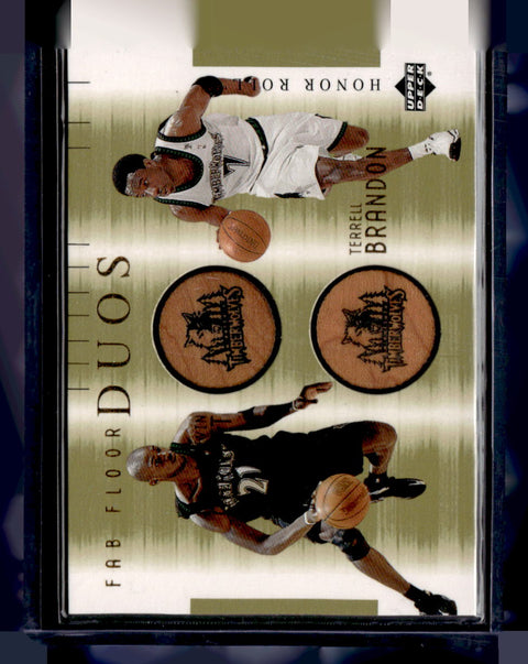 2001-02 Upper Deck Honor Roll Kevin Garnett / Terrell Brandon Fab Floor Duos