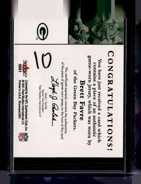 2001 Fleer Showcase Brett Favre Showcase Stitches