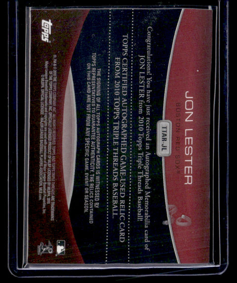2010 Topps Triple Thread #TTAR-JL Jon Lester /18