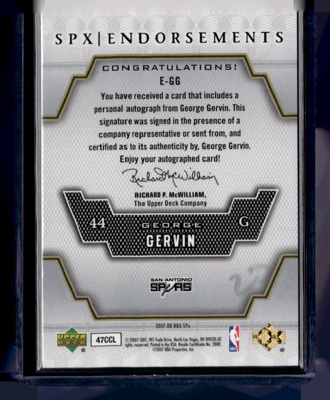 2007 SPX #E-GG George Gervin Endorsements Auto