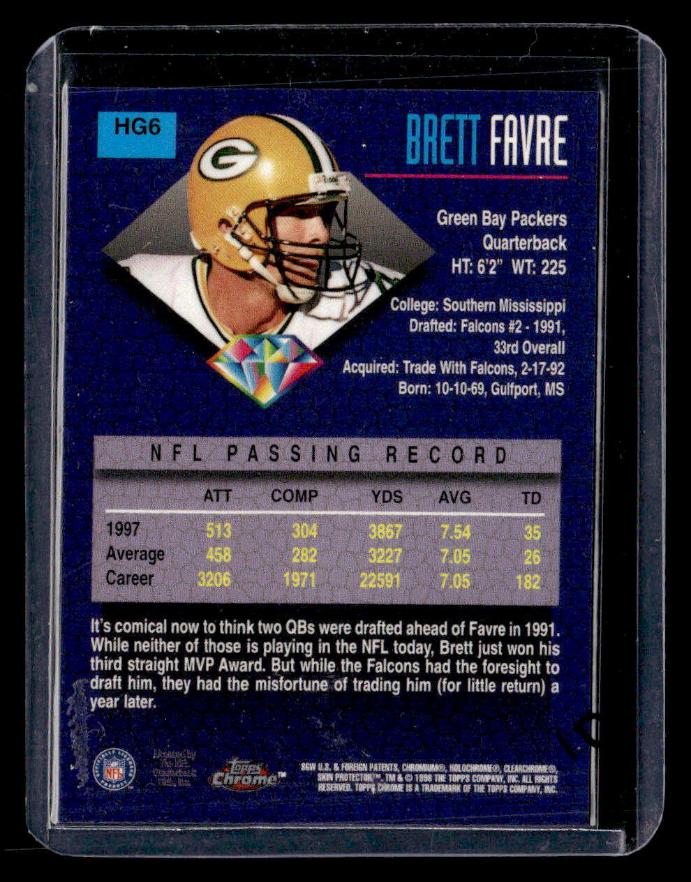 1998 Topps Chrome #HG6 Brett Favre Hidden Gems