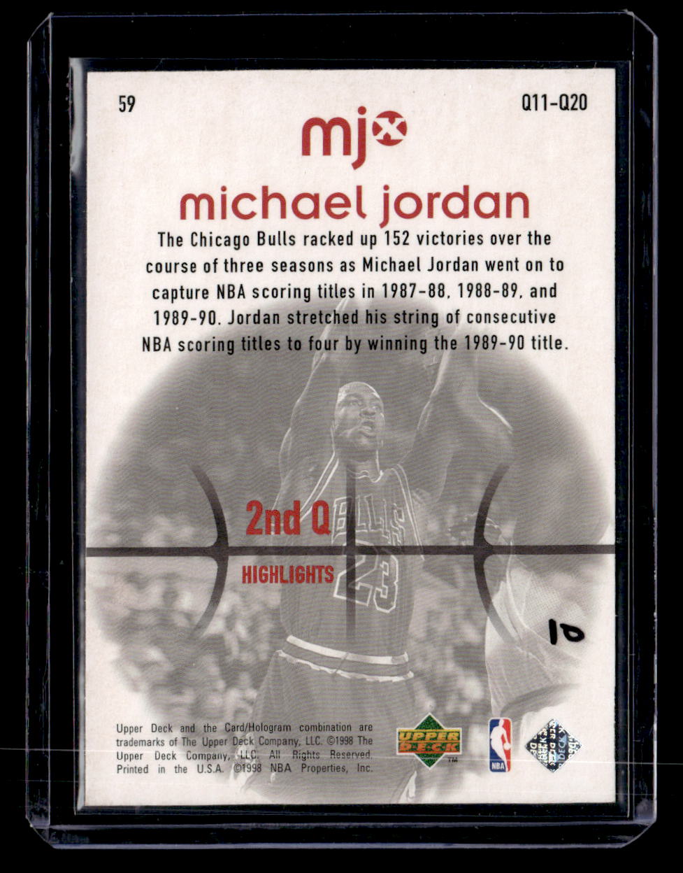 1998 Upper Deck MJx #59 Michael Jordan