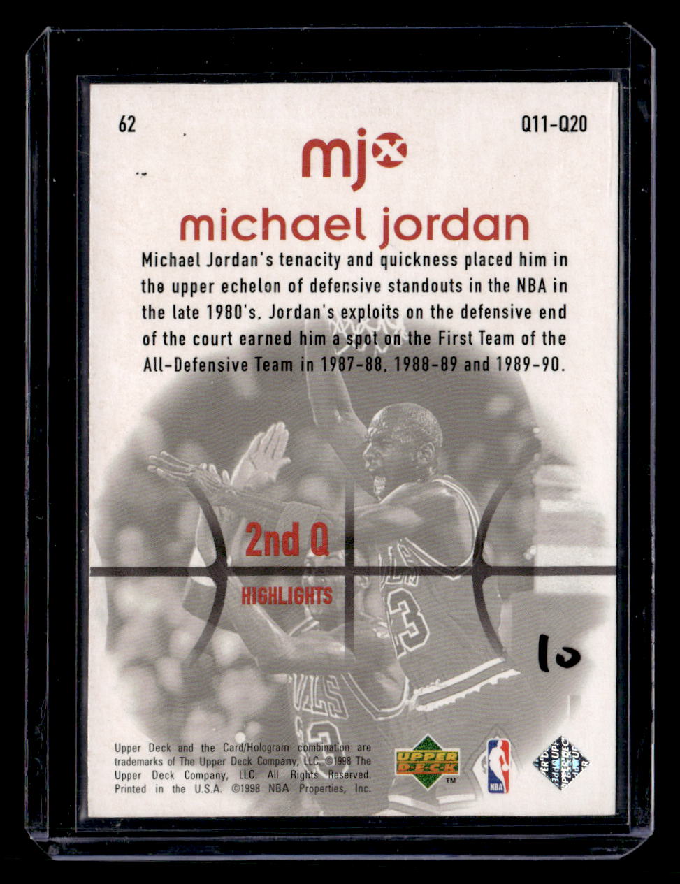 1998 Upper Deck MJx #62 Michael Jordan