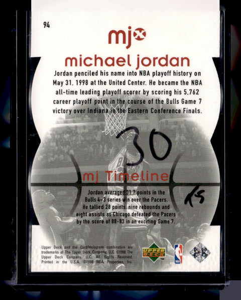 1998 Upper Deck MJx #94 Michael Jordan Timepieces Red #/2300