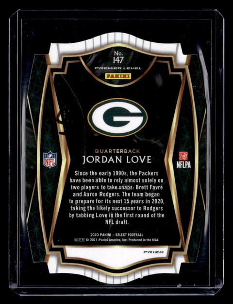 2020 Panini Select #147 Jordan Love Maroon Prizm Die Cut