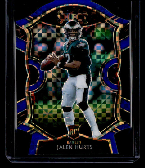 2020 Panini Select #50 Jalen Hurts Blue Prizm Die Cut