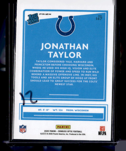 2020 Donruss Optic #167 Jonathan Taylor Blue Scope