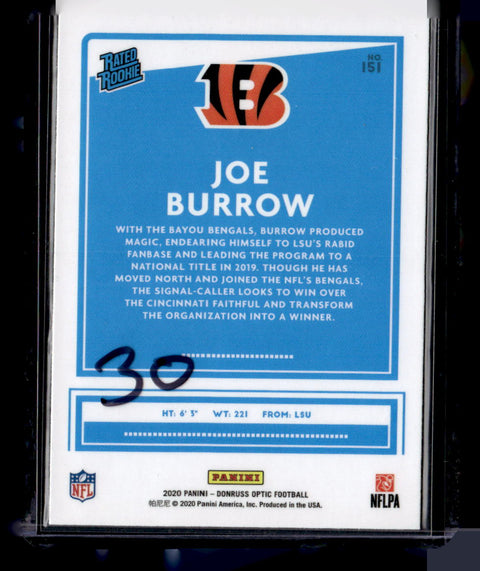 2020 Donruss Optic #151 Joe Burrow