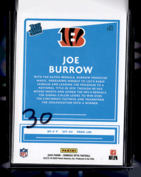 2020 Donruss Optic #151 Joe Burrow