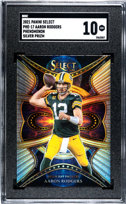 2021 Panini Select #PHE-17 Aaron Rodgers Phenomenon Silver Prizm SGC 10 2563057