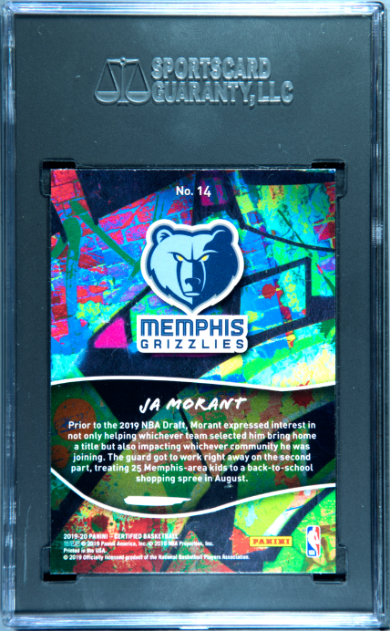 2019-20 Panini Certified #14 Ja Morant 2019 SGC 10 2635020