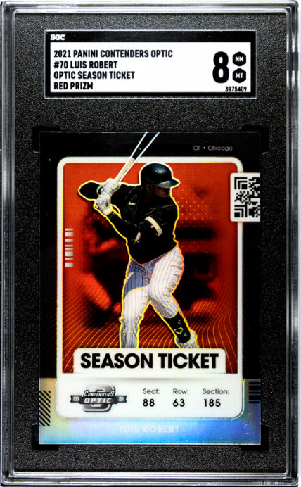 2021 Panini Contenders Optic Luis Robert Optic Red Prizm SGC 8