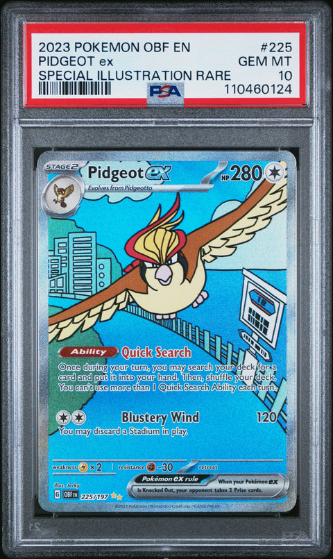 2023 Pokemon Obf En-Obsidian Flames #225 Pidgeot Ex PSA 10