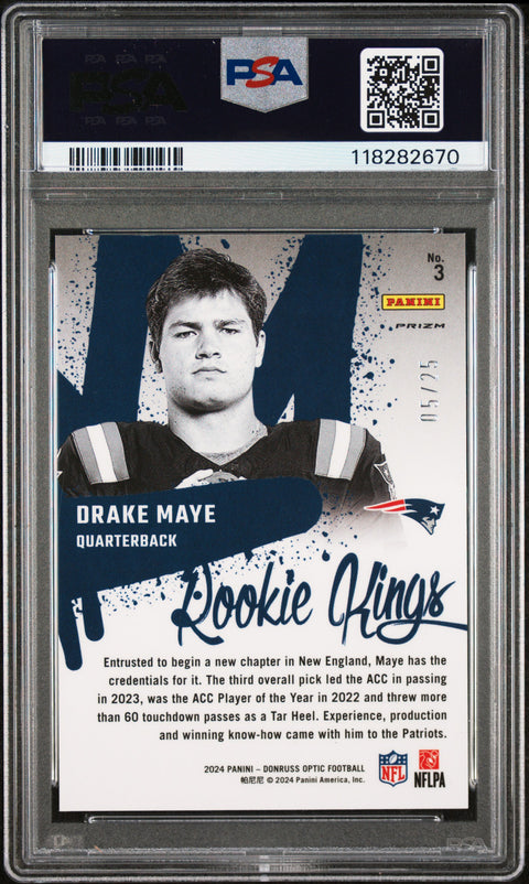 2024 Panini Donruss Optic #3 Drake Maye Rookie Kings-Black Pandora PSA 10