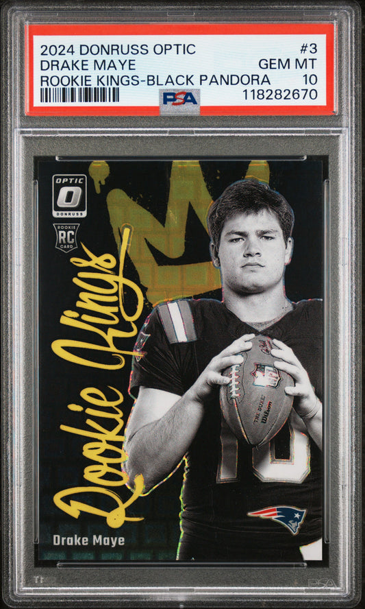 2024 Panini Donruss Optic #3 Drake Maye Rookie Kings-Black Pandora PSA 10