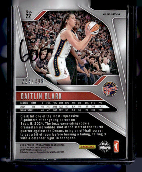 2024 Panini Prizm WNBA #22 Caitlin Clark Silver Prizms