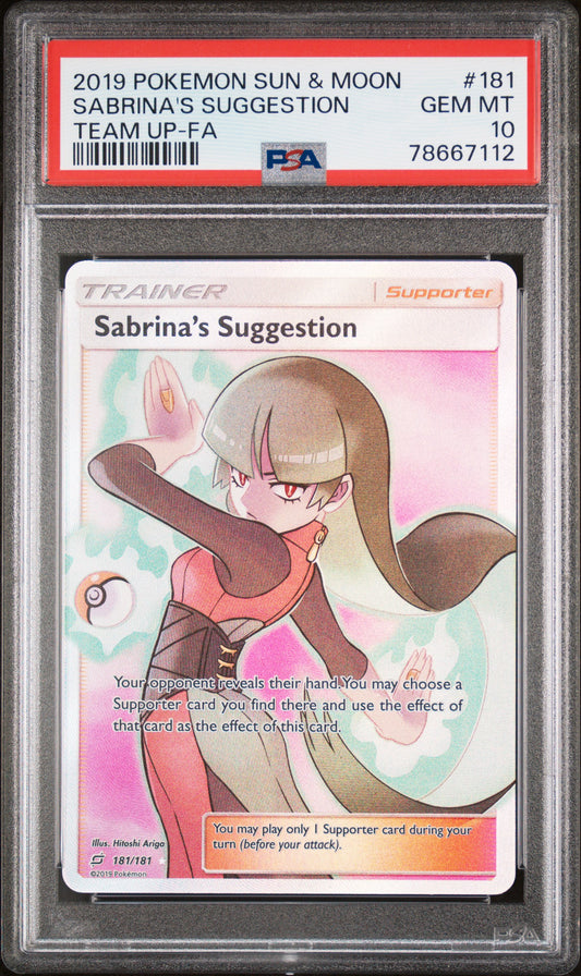 2019 Pokemon Sun & Moon Team Up #181 Sabrina'S Suggestion Team Up-Fa PSA 10