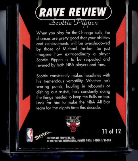 1997-98 SkyBox Z-Force #11 Scottie Pippen Rave-Reviews