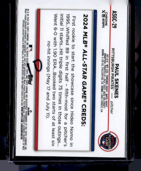 2024 Topps Chrome Update #ASGC-29 Paul Skenes 2024 All Star Game Chrome