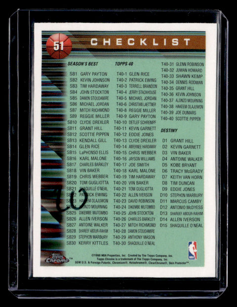 1998 Topps Chrome #51 Chicago Bulls Checklist