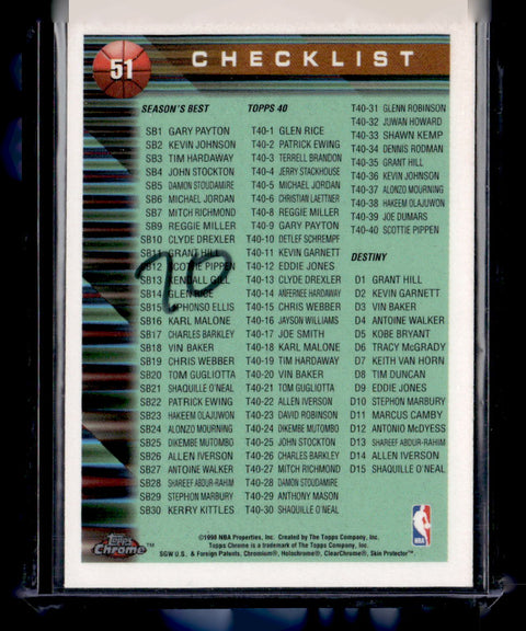 1998 Topps Chrome #51 Chicago Bulls Checklist