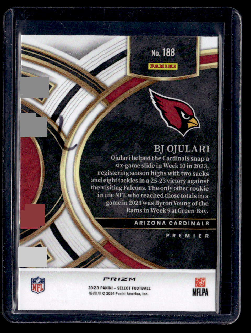 2023 Panini Select #188 Bj Ojulari Cosmic