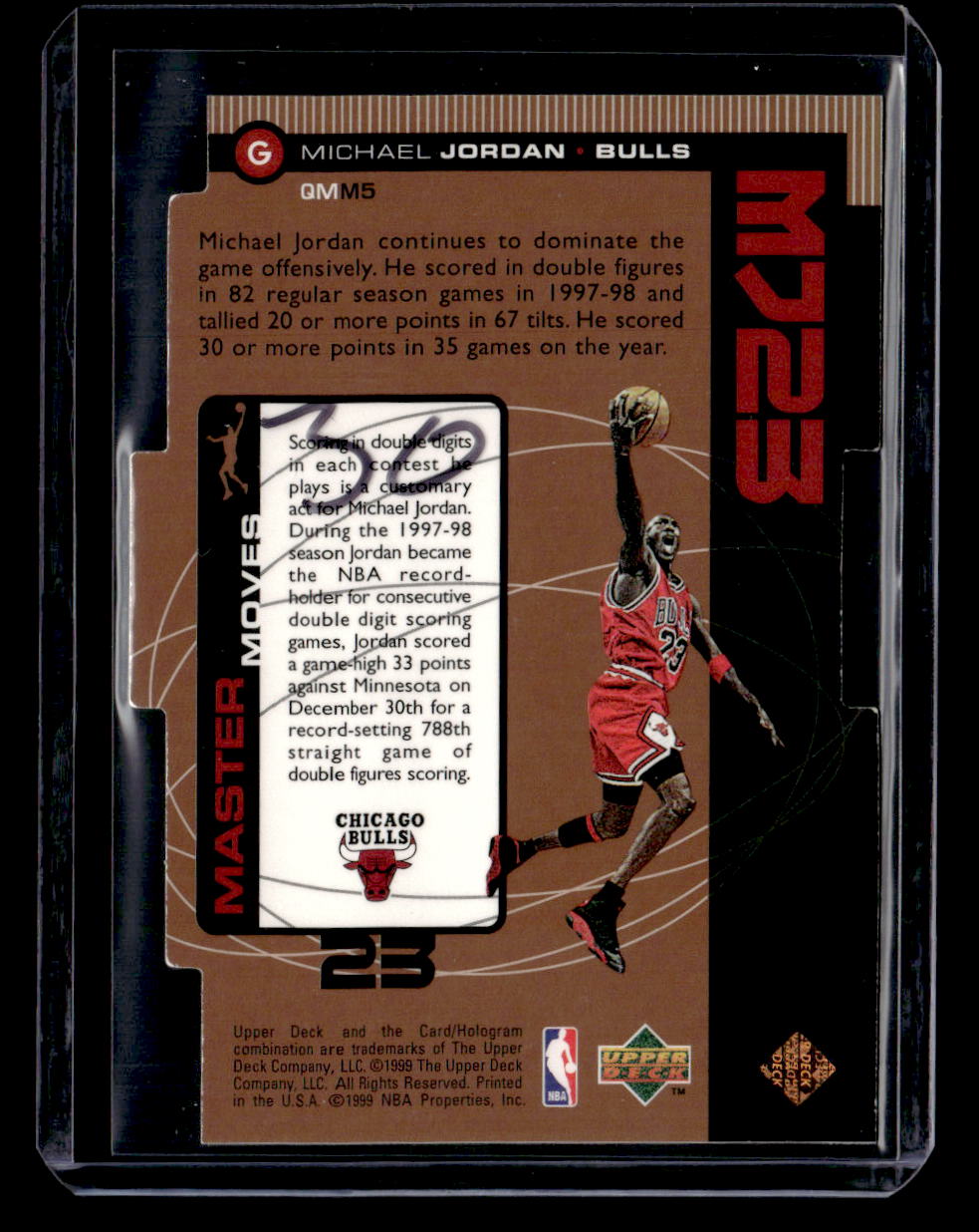 1998-99 Upper Deck #QMM5 Michael Jordan MJ23 Tier 1 (Quantum Bronze) #/2300