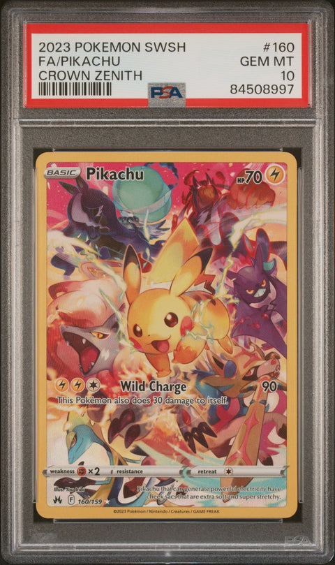 2023 Pokemon Sword And Shield Crown Zenith #160 Fa/Pikachu Crown Zenith PSA 10