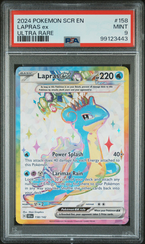 2024 Pokemon Scr En-Stellar Crown Lapras Ex #158 PSA 9