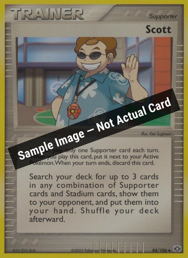 Pokemon,EX Emerald,Scott - 84/106,Reverse Holofoil,Lightly Played — Sample Image, Not Actual Card