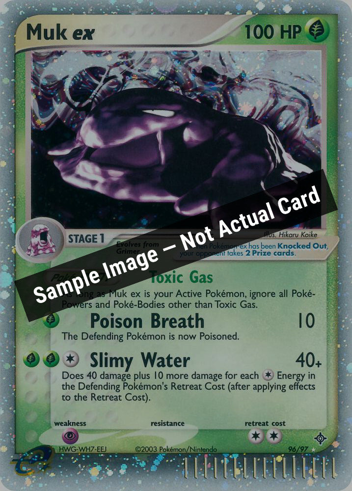 Pokemon,EX Dragon,Muk ex - 96/97,Holofoil,Moderately Played — Sample Image, Not Actual Card