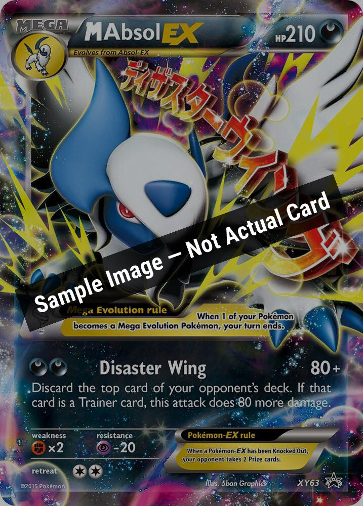 Pokemon,XY Promos,M Absol EX - XY63,Holofoil,Moderately Played — Sample Image, Not Actual Card