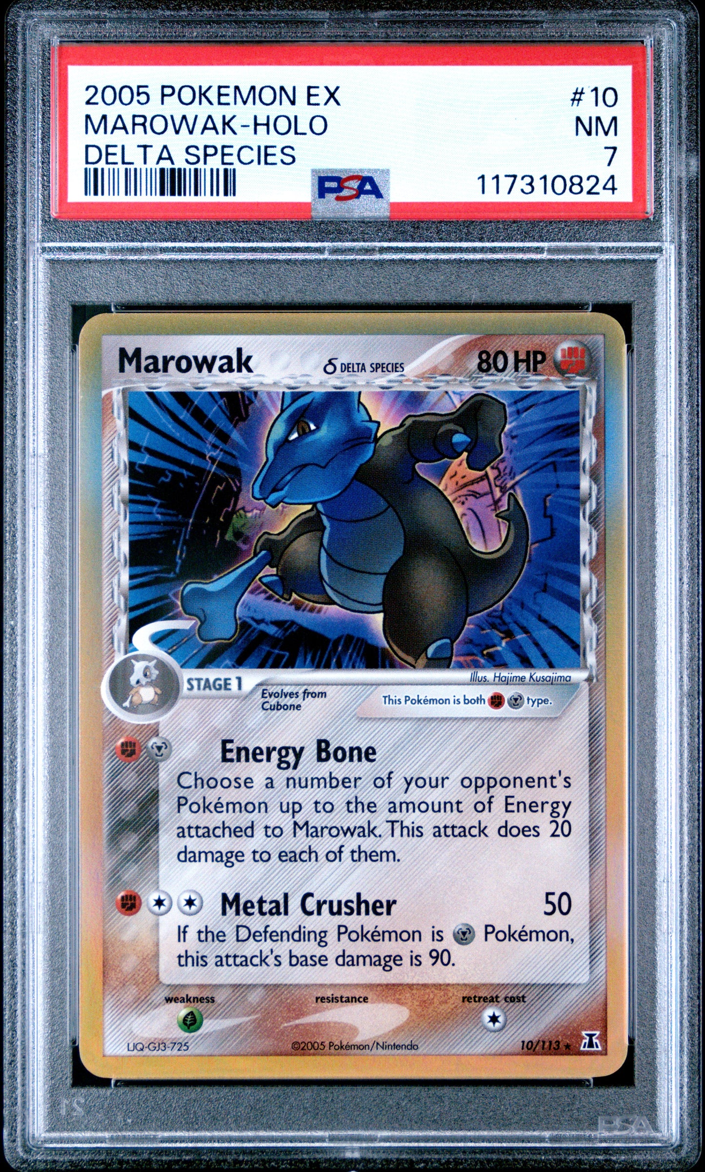 2005 Pokemon Ex Delta Species Marowak-Holo #10 PSA 7