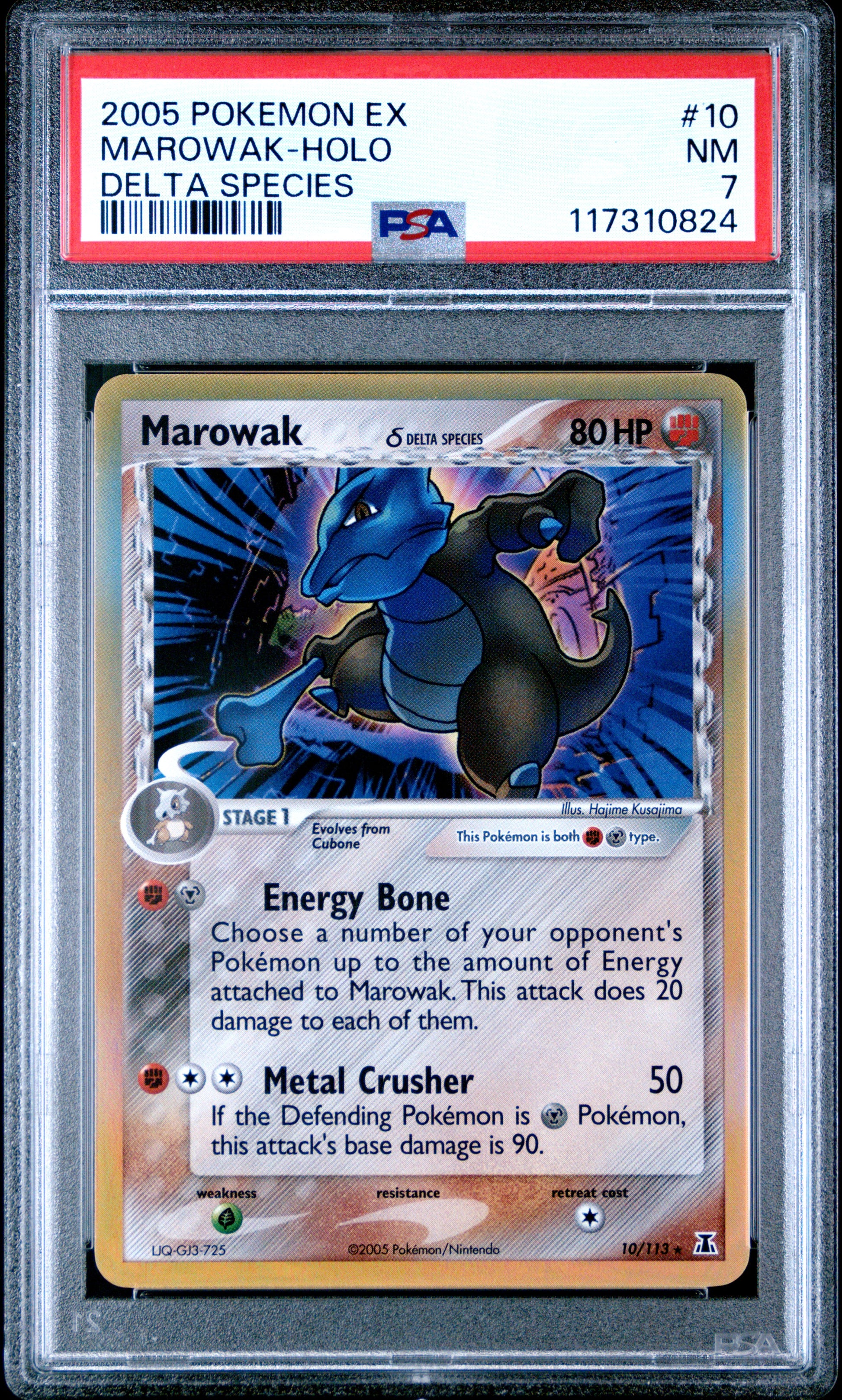 2005 Pokemon Ex Delta Species Marowak-Holo #10 PSA 7