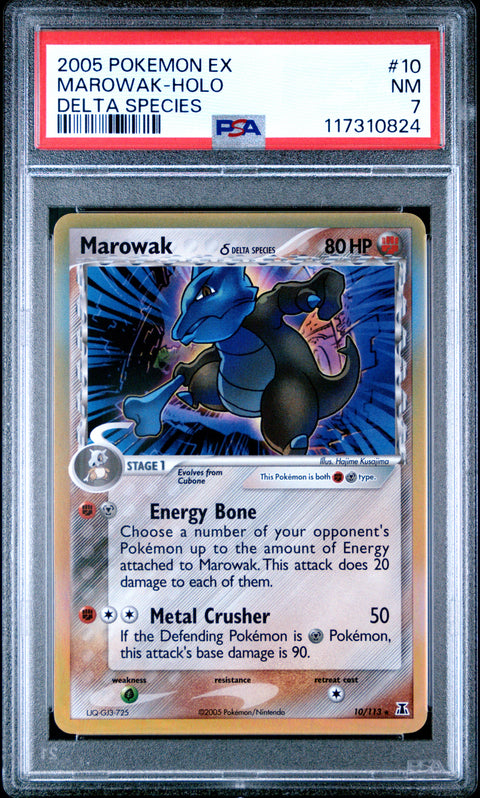 2005 Pokemon Ex Delta Species Marowak-Holo #10 PSA 7