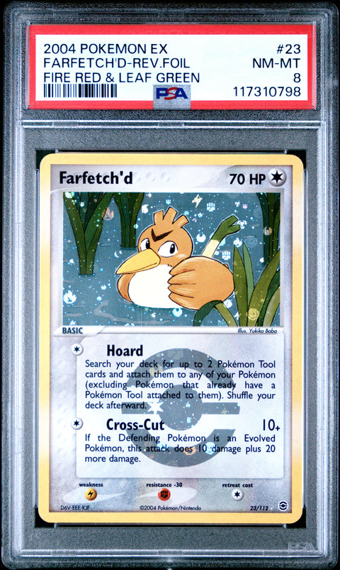 2004 Pokemon Ex Fire Red & Leaf Green Farfetch'D-Rev.Foil #23 PSA 8