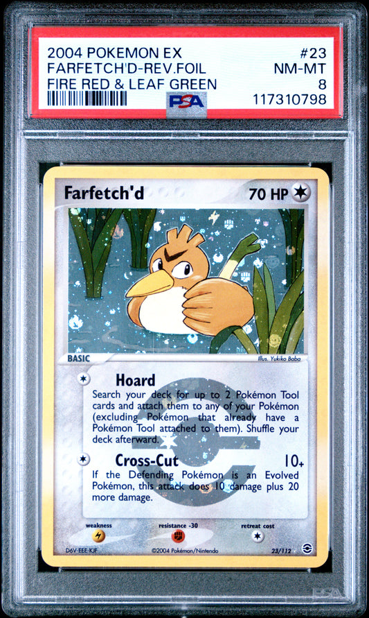 2004 Pokemon Ex Fire Red & Leaf Green Farfetch'D-Rev.Foil #23 PSA 8