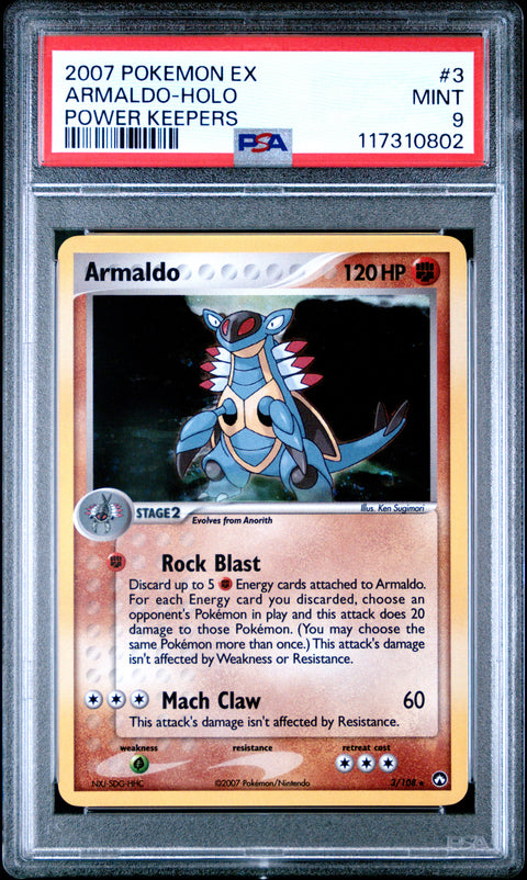 2007 Pokemon Ex Power Keepers Armaldo-Holo #3 PSA 9