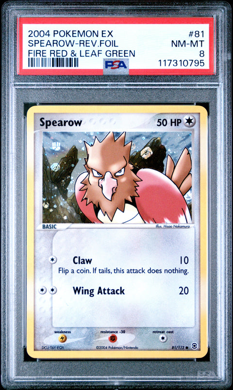 2004 Pokemon Ex Fire Red & Leaf Green Spearow-Rev.Foil #81 PSA 8