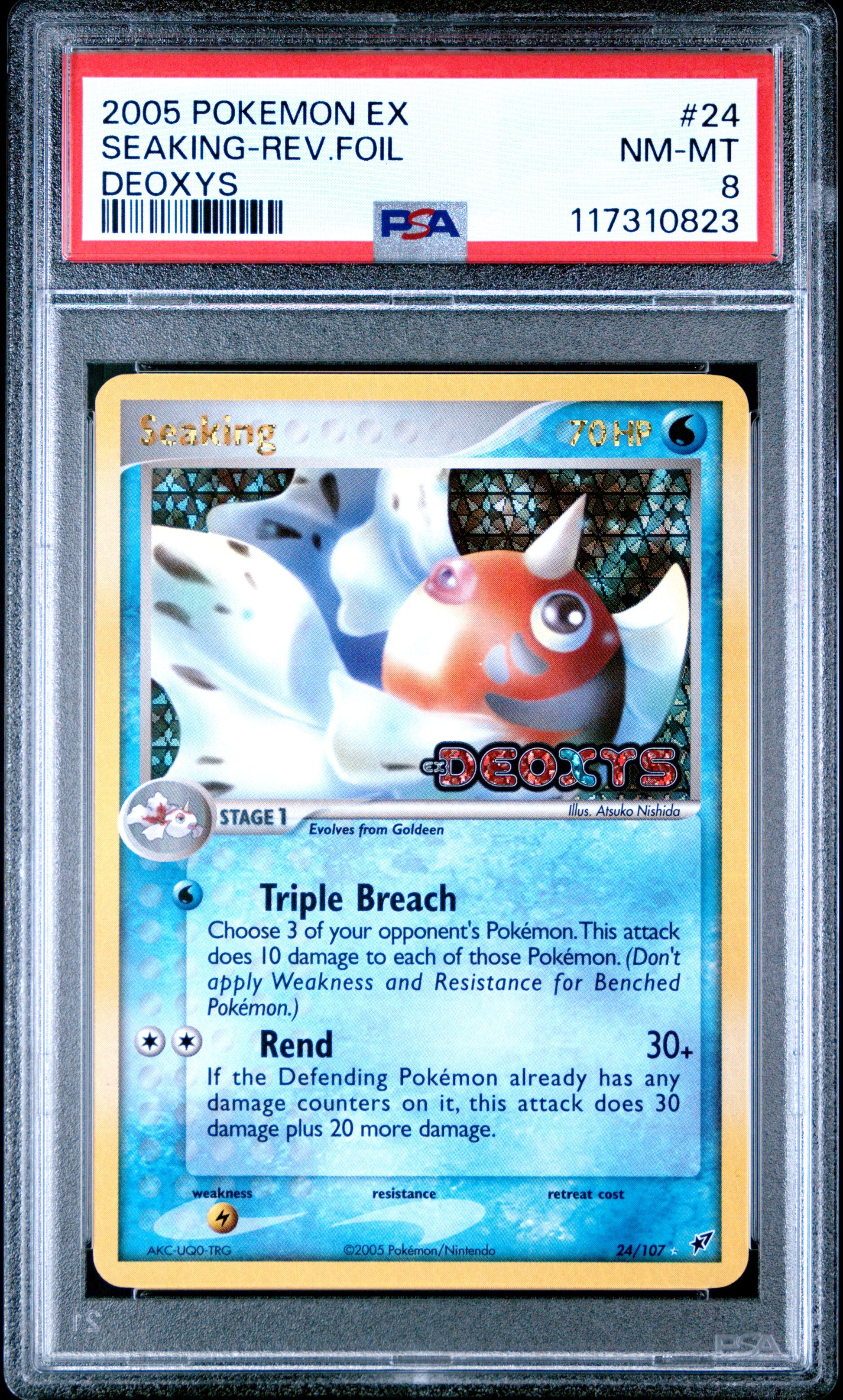 2005 Pokemon Ex Deoxys Seaking-Rev.Foil #24 PSA 8