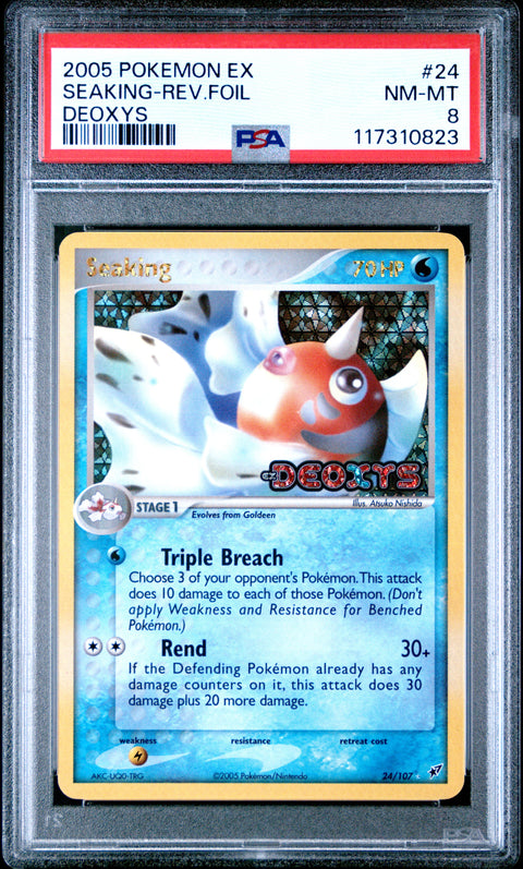 2005 Pokemon Ex Deoxys Seaking-Rev.Foil #24 PSA 8