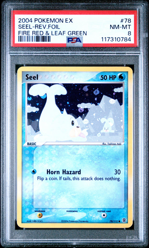 2004 Pokemon Ex Fire Red & Leaf Green Seel-Rev.Foil #78 PSA 8