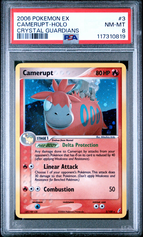 2006 Pokemon Ex Crystal Guardians Camerupt-Holo #3 PSA 8