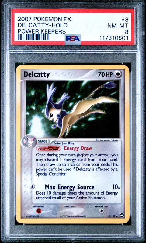 2007 Pokemon Ex Power Keepers Delcatty-Holo #8 PSA 8