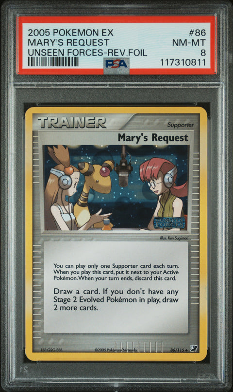 2005 Pokemon Ex Unseen Forces Mary'S Request #86 PSA 8