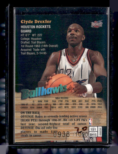 1997 Topps Finest #151 Clyde Drexler Refractor /1090