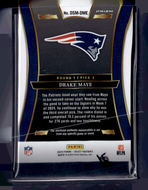 2024 Panini Select #DSM-DME Drake Maye Red Draft Selections