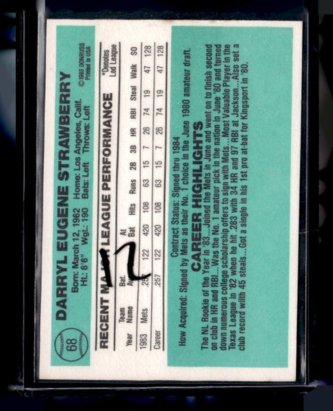 1984 Donruss #68 Darryl Strawberry