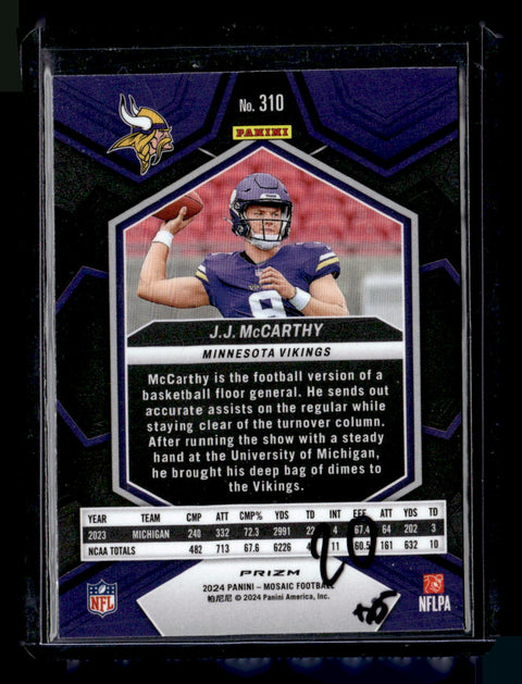 2024 Panini Mosaic #310 J.J. McCarthy Red Camo